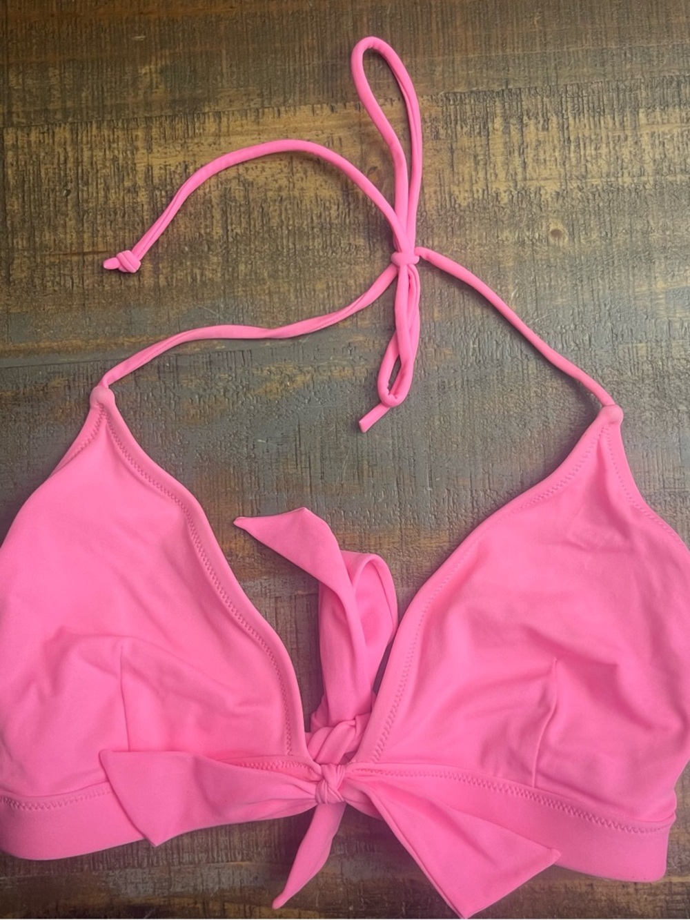 Victoria’s secret Bright Pink Triangle halter Bikini Top